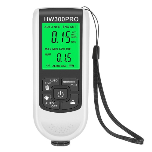 Jauge d'épaisseur de couche de poudre de peinture de revêtement de haute précision HW-300PRO jauge de film de peinture antidérapante (blanc) SH401B1875-311