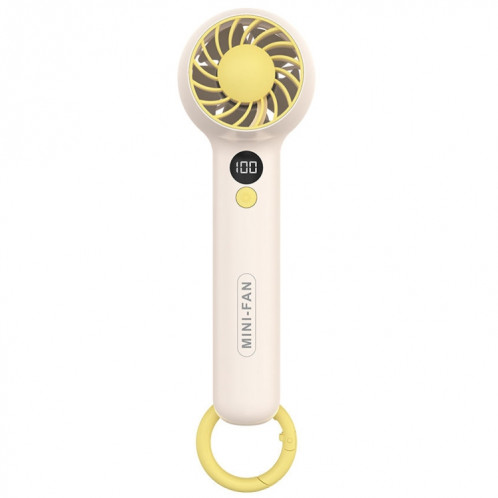 F2302 Mini ventilateur portable pour étudiant de bureau USB avec crochet (jaune) SH601A1702-39