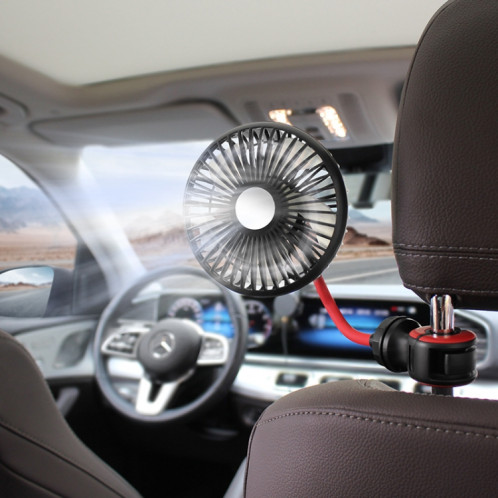 F508 Ventilateur de tuyau réglable à vitesse d'air USB pour siège arrière de voiture (noir rouge) SH701A1984-311