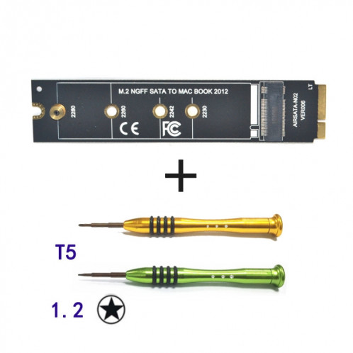 Adaptateur M.2 NGFF SATA vers MAC SSD pour MacBook Air 2012 A1465 A1466 avec tournevis SH1202523-36