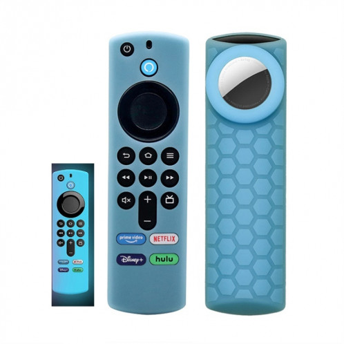 Boîtier de télécommande 2 pièces pour Amazon Fire TV Stick 2021 ALEXA 3e génération avec support Airtag (bleu lumineux) SH501D842-38