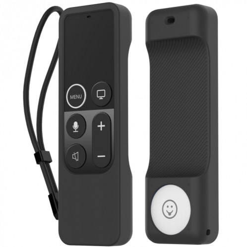 Pour Apple TV Siri Remote 1 + AirTag AhaStyle PT157 Tracker de télécommande 2 en 1 Housse de protection en silicone (noir) SA401A967-38