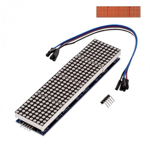 MAX7219 Module de battage de points Module de contrôle LH à puce unique, affichage 4 en 1 avec câble 5P, spécification: lumière rouge SH9001204-35