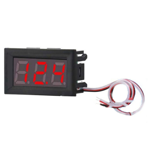 Borne de voltmètre CC à 3 fils 0 V-30 V 0,56 pouces LED Accessoires de voltmètre numérique Protection de connexion inversée, Couleur: Rouge SH7201142-35