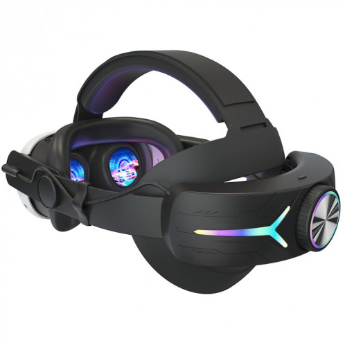 Pour Meta Quest 3 USB rechargeable RVB effet d'éclairage casque pliable réglable (noir) SH901C364-38