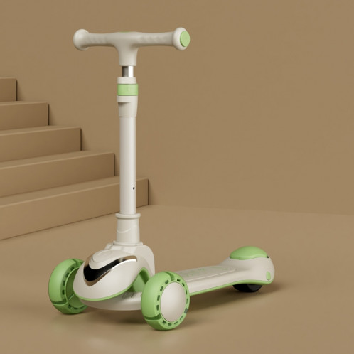 XOEYU K8 Scooter pliant réglable multifonctionnel pour enfants avec musique et lumières, couleur: vert unique SX08031231-317