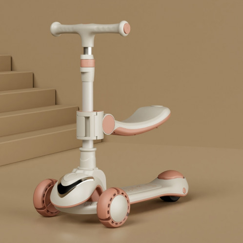 XOEYU K8 Scooter pliant réglable multifonctionnel pour enfants avec musique et lumières, couleur: rose 3-en-1 SX0806827-317