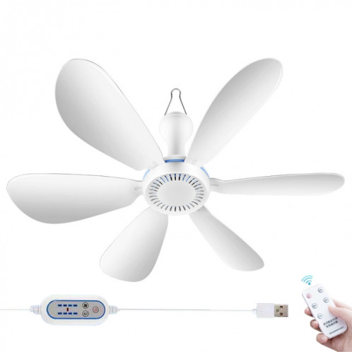 Mini ventilateur de plafond à six pales, silencieux, à énergie éolienne élevée, pour dortoir, maison, style: ventilateur + cordon de contrôle de vitesse de télécommande SH2302610-316
