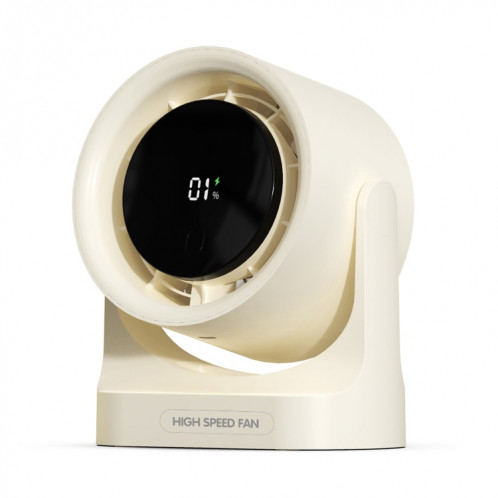 Ventilateur à turbine de bureau mural à affichage numérique, chargement USB à 100 vitesses, HX-F315 (blanc) SH601A1693-311