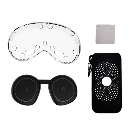 Pour Apple Vision Pro 4 en 1 Kit Couvercle d'objectif Accessoires de boîtier de protection de batterie, Spécification: A Style Noir SH6301660-37