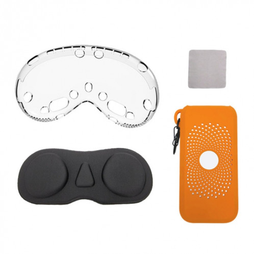 Pour Apple Vision Pro Kit 4 en 1 Couvercle d'objectif Accessoires de boîtier de protection de batterie, Spécification: Style B Orange SH6306456-37