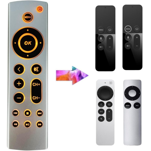 Pour Apple TV Télécommande 4K / HD A2169 A1842 A1625 Rétroéclairage Style Sans Voix SH233254-36