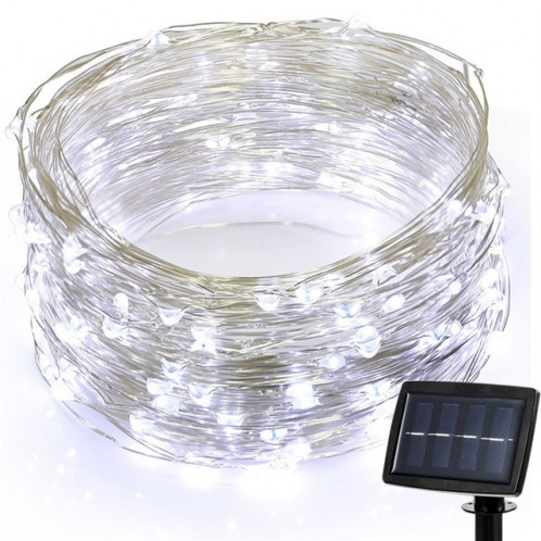 22m 200 LED à énergie solaire maison jardin fil de cuivre chaîne fée lumière extérieure fête de Noël décor bande lampe avec 8 modes (lumière blanche) SH301B1772-37
