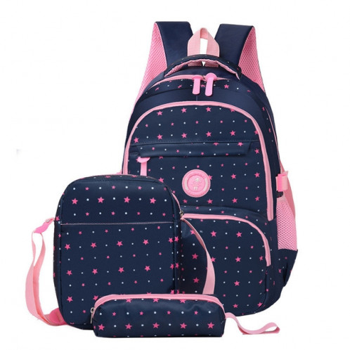 3 PSC / Sets Sac à dos d'école de mode pour filles adolescentes (bleu profond) SH501B915-37