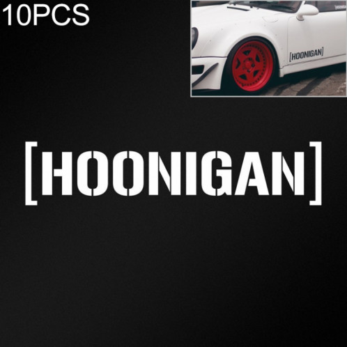 10 PCS HOONIGAN Autocollant Autocollant Vinyle Auto Fenêtre (Blanc) SH501B1698-34