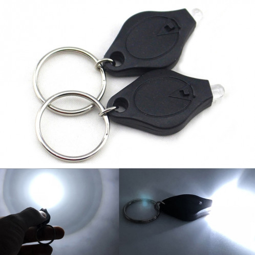 2 PCS Mini poche porte-clés lampe de poche Micro LED Squeeze Light Camping en plein air ultra-lumineux d'urgence porte-clés lampe torche (Noir) SH001B1610-37