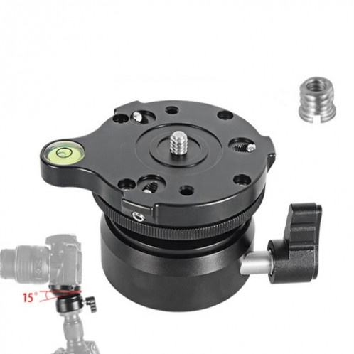 BEXIN DY-60N 1/4 pouce Fil Dome Trépied Professionnel Nivelant de 360 ​​degrés Panorama Panorama Base de tête avec adaptateur de vis à bulles et à vis de 3/8 pouces SB11111799-38