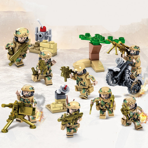 Soldats militaires de l'équipe de campagne de l'armée de terre KAZI Wolf pour soldats, jouets éducatifs, tranche d'âge: 6 ans et plus SH1129816-38