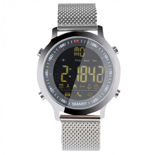EX18 Smart montre de sport FSTN Plein écran Cadran lumineux Bracelet en acier inoxydable, étapes de soutien comptage / Calorie brûlé / Date du calendrier / Bluetooth 4.0 / Rappel d'appels entrants / Rappel de SH049S1453-323