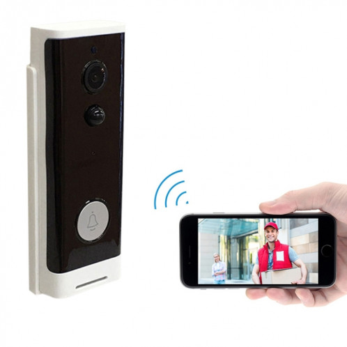 Sonnette vidéo intelligente à bouton rond M200A WiFi, prise en charge de la détection de mouvement infrarouge et taux adaptatif et interphone bidirectionnel et réveil à distance / PIR (blanc) SH361W18-313