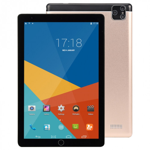BDF P8 3G Téléphone Tablet PC, 8 pouces, 2GB + 32GB, Android 9.0, MTK8321 OCTA CORE CORTEX-A7, Support Dual Sim & Bluetooth & WiFi & GPS, Bouchon EU (Gold) SB564J431-313