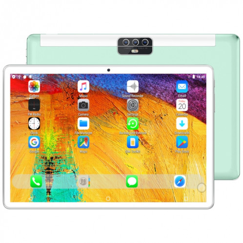 BDF H1 3G Tablet Tablet PC, 10,1 pouces, 2GB + 32GB, Android 9.0, MTK8321 OCTA CORE CORTEX-A7, Support Dual Sim & Bluetooth & Wifi & GPS, Plug UE (Vert) SB566G1995-317