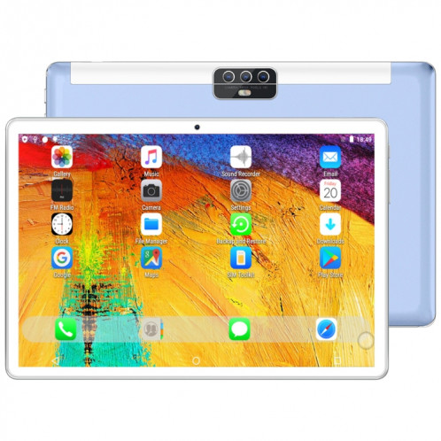 BDF H1 3G Tablet Tablet PC, 10,1 pouces, 2GB + 32GB, Android 9.0, MTK8321 OCTA CORE CORTEX-A7, Support Dual Sim & Bluetooth & Wifi & GPS, Plug UE (Bleu ciel) SB66SL1122-317