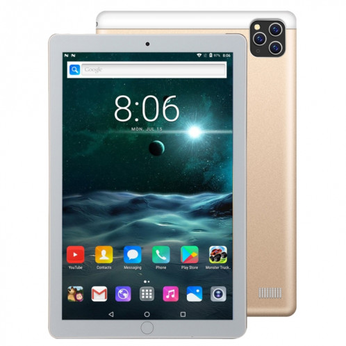 BDF A10 3G Téléphone Tablet PC, 10 pouces, 1 Go + 16 Go, Android 5.1, MTK6592 OCTA CORE CORTEX-A7, Support Dual Sim & Bluetooth & WiFi & GPS, Plug UE (Gold) SB570J282-315