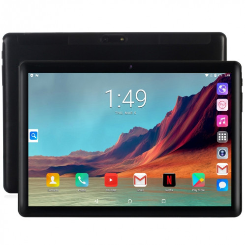 BDF S10 3G Tablet Tablet PC, 10,1 pouces, 2GB + 32GB, Android 9.0, MTK8321 OCTA CORE CORTEX-A7, Support Dual Sim & Bluetooth & Wifi & GPS, Plug UE (Noir) SB572B841-313
