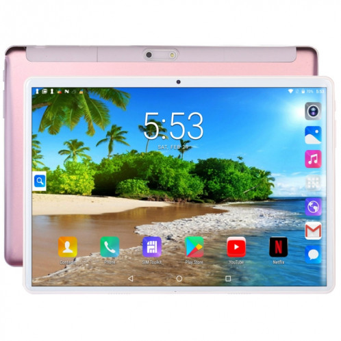 BDF S10 3G Tablet Tablet PC, 10,1 pouces, 2GB + 32GB, Android 9.0, MTK8321 OCTA CORE CORTEX-A7, Support DUAL SIM & BLUETOOTH & WIFI & GPS, Plug UE (rose) SB572F437-313