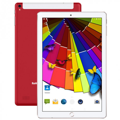 BDF P10 3G Téléphone Tablet PC, 10 pouces, 2GB + 32GB, Android 9.0, MTK8321160; OCTA Core, Support Dual Sim & Bluetooth & Wifi & GPS, Plug UE (rouge) SB722R1745-37