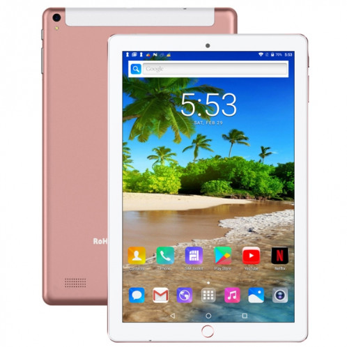 BDF P10 3G Téléphone Tablet PC, 10 pouces, 2GB + 32GB, Android 9.0, MTK8321160; OCTA Core, Support Dual Sim & Bluetooth & WiFi & GPS, Plug UE (Rose Gold) SB22RG25-37
