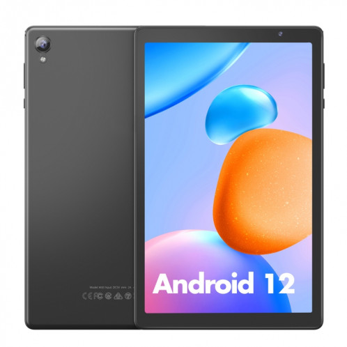 D10A Tablette PC 10,1 pouces, 2 Go + 32 Go, Processeur quadricœur Android 12 Allwinner A133, prise en charge WiFi 6/Bluetooth, version globale avec Google Play, prise US (gris) SH981H1444-311