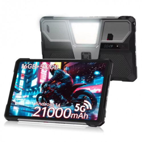  Tablette PC et projecteur robuste Unihertz 8849 Tank Pad, 16 Go + 512 Go, 10,95 pouces Android 14 Dimensity 8200 Octa Core 5G Network, (noir) SU849B1452-315