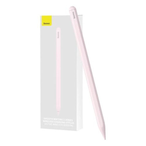 Baseus Tablet Tool Active Stylus Pen Smooth Wtiting 2 Wireless Charging with LED Indicator + Active Replaceable Tip for iPad, Pink (SXBC060104) DA1737424-31