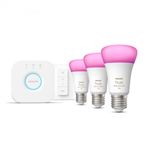 Philips Hue 3 lampes LED E27 White Color Amb. + kit 840744-33