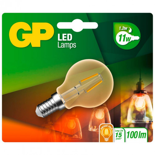 GP Lighting LED Mini Globe Gold E14 1,2W (25W)filament GP 080589 332264-31