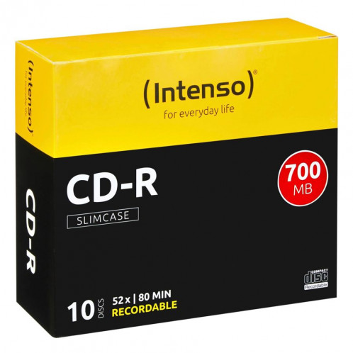 1x10 Intenso CD-R 80 / 700MB 52x Speed, slimcase 229901-32