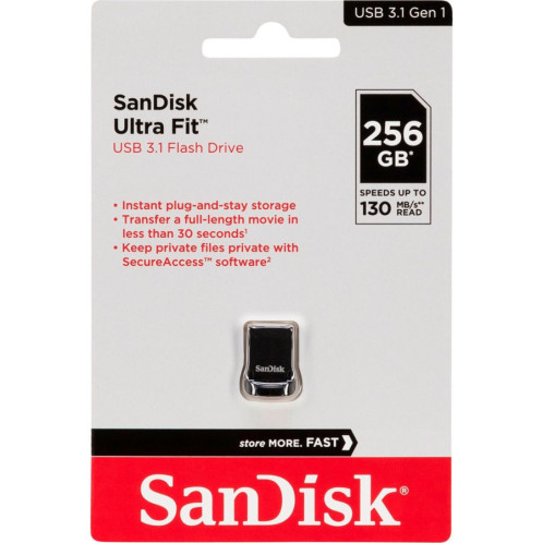 SanDisk Cruzer Ultra Fit 256GB USB 3.2 SDCZ430-256G-G46 722542-36