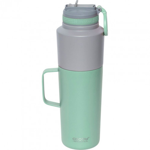 Asobu Twin Pack Bottle avec Mug Menthe, 0.9 L + 0.6 L 766446-32