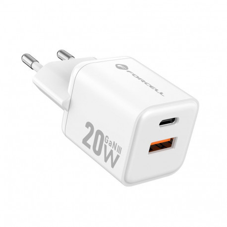 Forcell Adaptateur Secteur 2 Ports (Port Type A et Type C, 20W, Blanc) Emballage Original 375460-31
