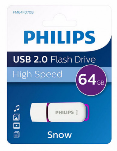 Philips USB 2.0 64GB Snow Edition pourpre 512864-32