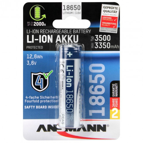Ansmann Li-Ion 18650 3500mAh 3,6V batterie 12,6Wh 1307-0001 748876-33