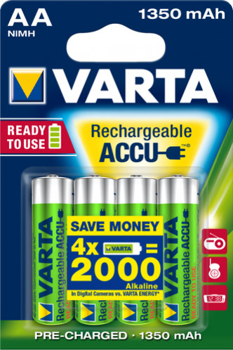 1x4 Varta RECHARGE ACCU Power 1350 mAH AA Mignon NiMH 682796-33