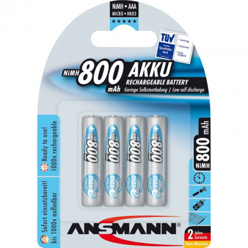 1x4 Ansmann maxE NiMH piles Micro AAA 800 mAh 5035042 171115-33