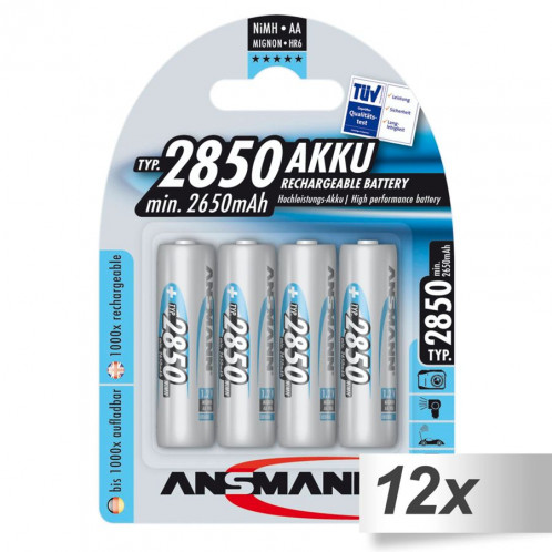 12x4 Ansmann NiMH piles 2850 Mignon AA 2650 mAh 502735-31