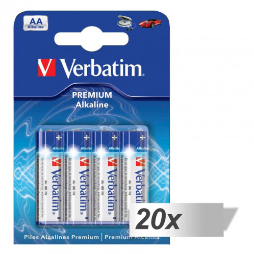 20x4 Verbatim Alkaline Batterie Mignon AA LR6 49921 497681-32