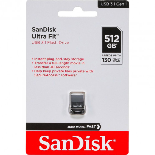 SanDisk Cruzer Ultra Fit 512GB USB 3.1 SDCZ430-512G-G46 722479-36