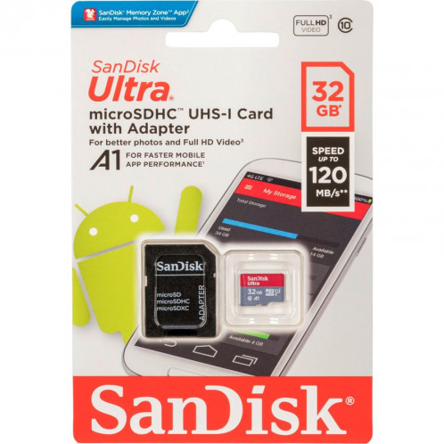 SanDisk Ultra microSDHC A1 32GB 120MB/s Adapt.SDSQUA4-032G-GN6MA 720624-31