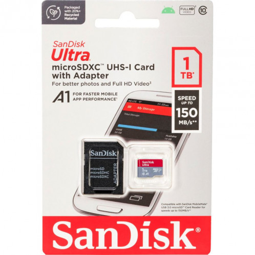 SanDisk Ultra microSDXC A1 1TB 150MB/s Adapt.SDSQUAC-1T00-GN6MA 753041-31